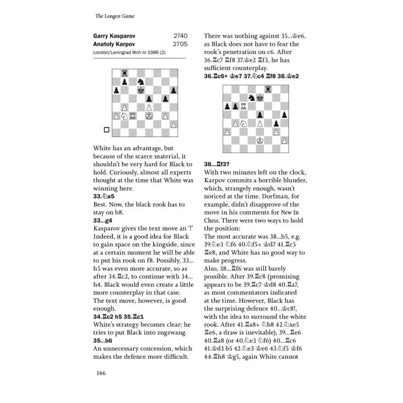 Jan Timman - The Longest Game The Five Kasparov – Karpov Matches for the World Chess Championship (K-5568)