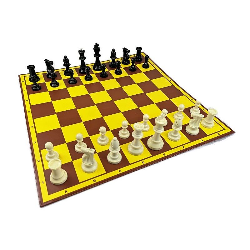 Zestaw "Startowy Młodego Szachisty" nr 1 : szachownica tekturowa + figury plastikowe Staunton nr 6 + zegar elektroniczny DGT 100