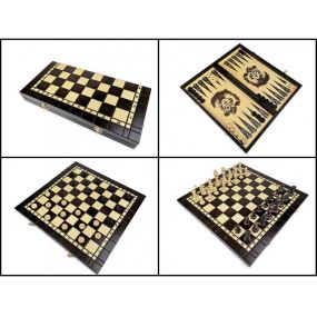 Zestaw Szachy + Warcaby + Backgammon zestaw duży 40 x 40 cm (O-0001/D)