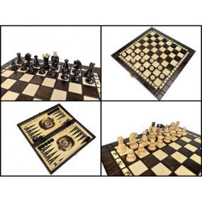 Zestaw Szachy + Warcaby + Backgammon zestawśredni 35 x 35 cm (O-0001/Ś)
