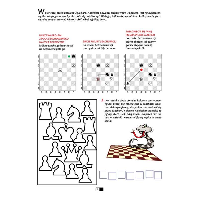 Wesołe szachy - zeszyt II - Pierwsze zasady gry w szachy