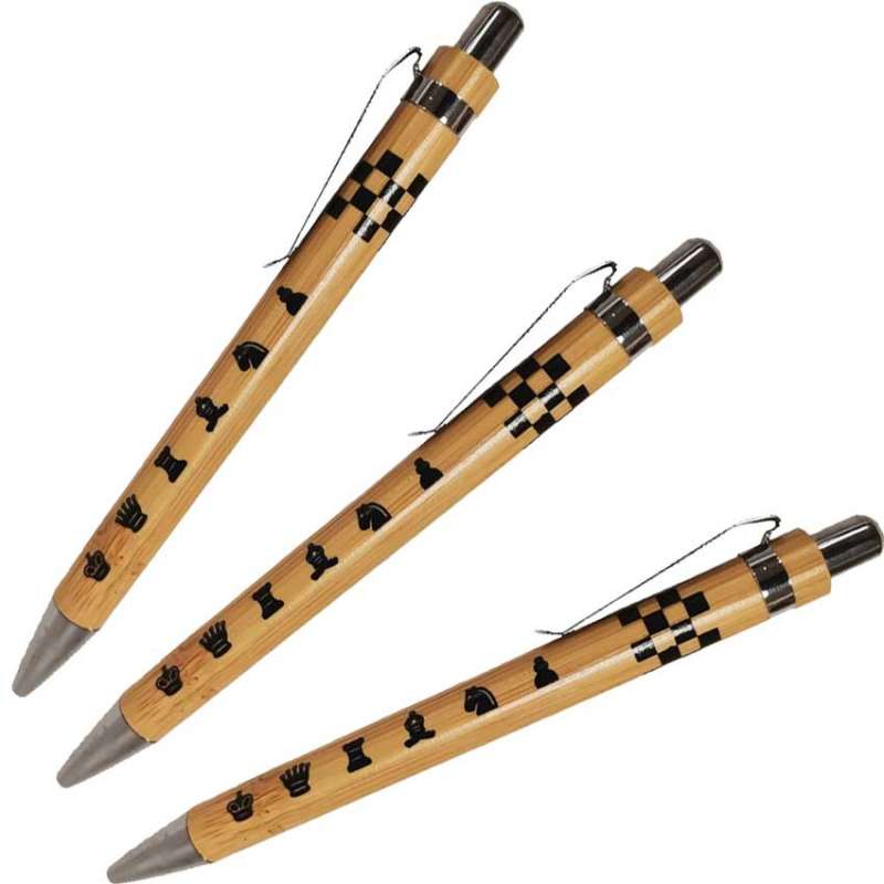 Długopis bambusowy z motywem szachowym (A-143)