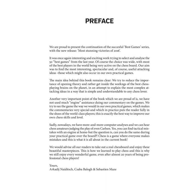 A. Naiditsch, C. Balogh, S. Mazé - Most Stunning Victories of 2016 With Extensive Analysis (K-5228/3)